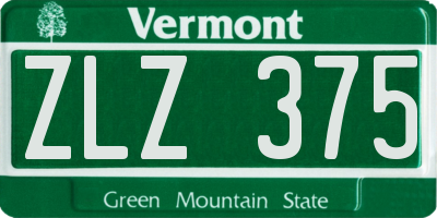 VT license plate ZLZ375