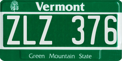 VT license plate ZLZ376