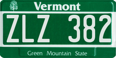 VT license plate ZLZ382