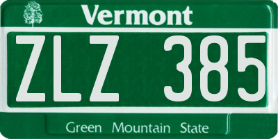 VT license plate ZLZ385