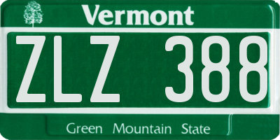 VT license plate ZLZ388