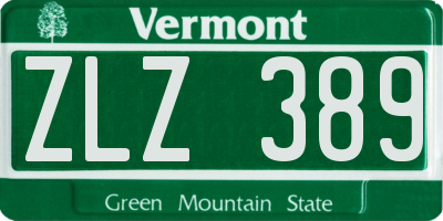 VT license plate ZLZ389
