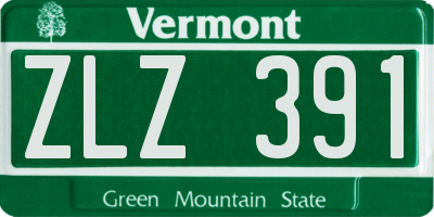VT license plate ZLZ391