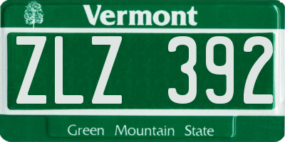 VT license plate ZLZ392