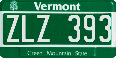 VT license plate ZLZ393