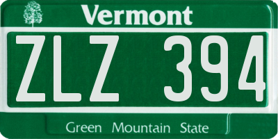 VT license plate ZLZ394