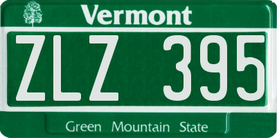 VT license plate ZLZ395