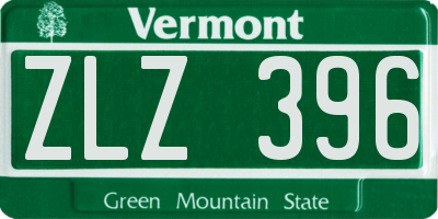 VT license plate ZLZ396