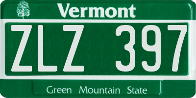 VT license plate ZLZ397
