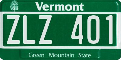 VT license plate ZLZ401