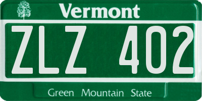 VT license plate ZLZ402