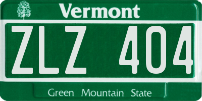 VT license plate ZLZ404