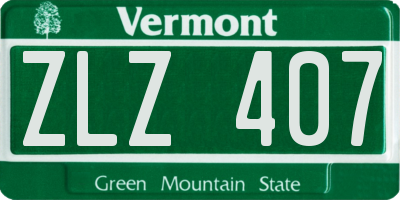 VT license plate ZLZ407