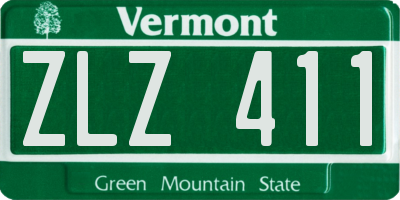 VT license plate ZLZ411