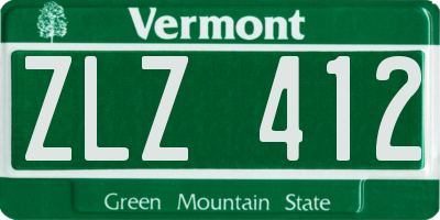 VT license plate ZLZ412