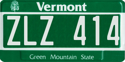VT license plate ZLZ414