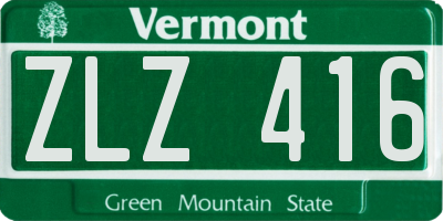 VT license plate ZLZ416
