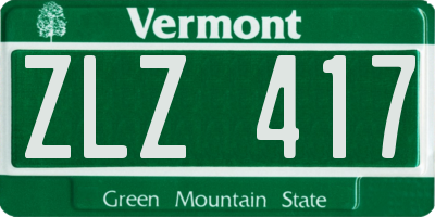 VT license plate ZLZ417