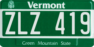VT license plate ZLZ419