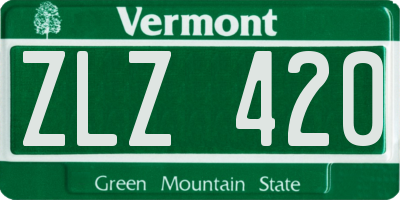 VT license plate ZLZ420