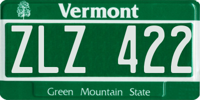 VT license plate ZLZ422