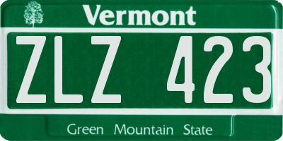 VT license plate ZLZ423