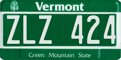 VT license plate ZLZ424
