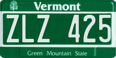 VT license plate ZLZ425