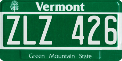 VT license plate ZLZ426