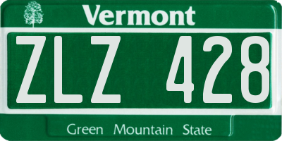 VT license plate ZLZ428