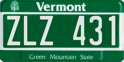 VT license plate ZLZ431