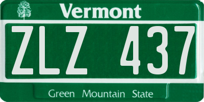 VT license plate ZLZ437