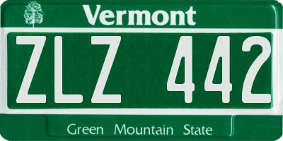 VT license plate ZLZ442