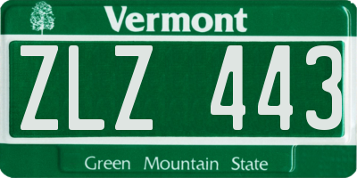 VT license plate ZLZ443