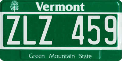 VT license plate ZLZ459