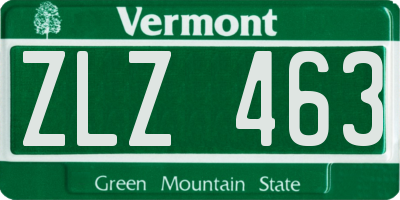 VT license plate ZLZ463