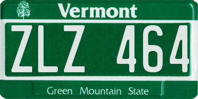 VT license plate ZLZ464