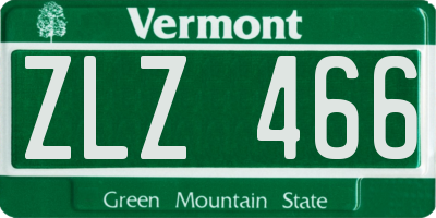 VT license plate ZLZ466