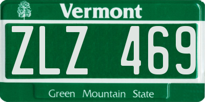 VT license plate ZLZ469