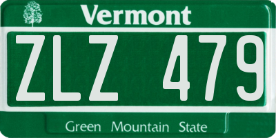 VT license plate ZLZ479