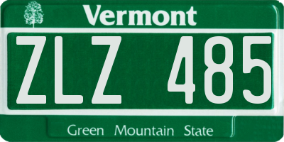 VT license plate ZLZ485