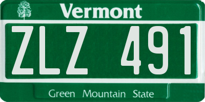 VT license plate ZLZ491