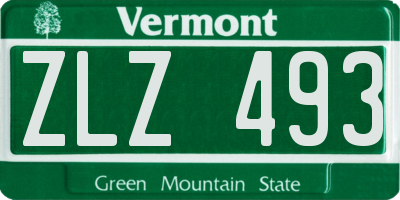 VT license plate ZLZ493