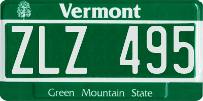 VT license plate ZLZ495