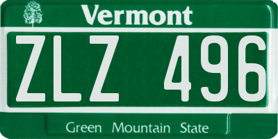 VT license plate ZLZ496