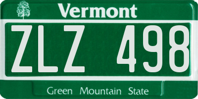 VT license plate ZLZ498