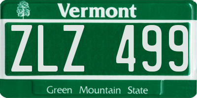 VT license plate ZLZ499
