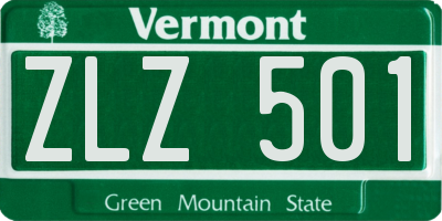 VT license plate ZLZ501