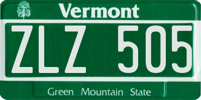 VT license plate ZLZ505