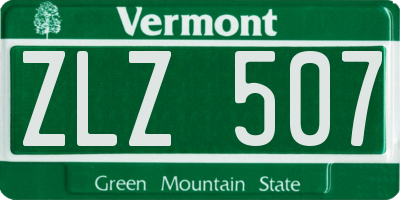 VT license plate ZLZ507